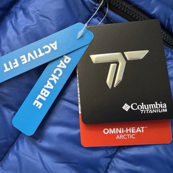 Columbia Titanium Arctic Crest Men Down Jacket Mountain Blue Medium M - Picture 3 of 6